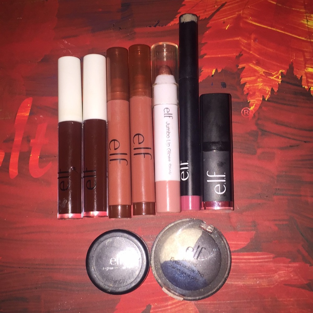 Lipstick,lip gloss, eyeshadow of Elf